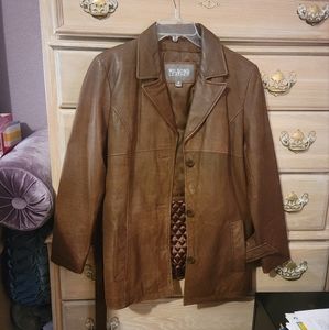 Wilson's Leather Brown Coat 100% Leather Medium  Worn Once
